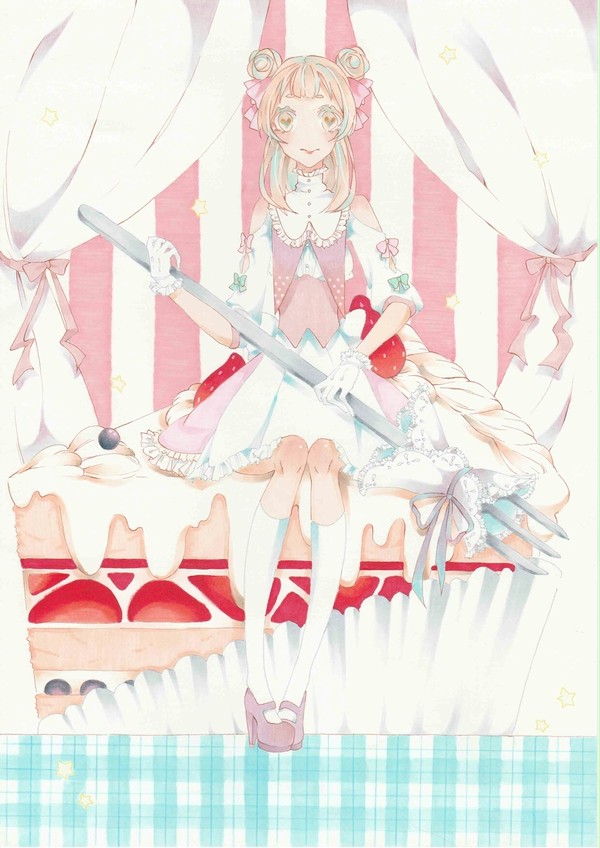 小さなめいどちゃんとショートケーキ