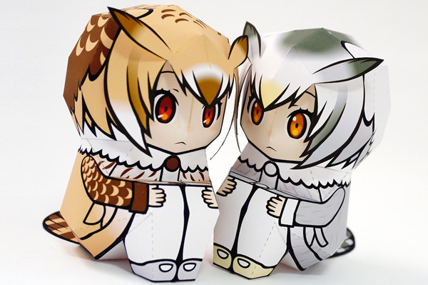 ミミ助手＆コノハ博士　ペーパークラフト