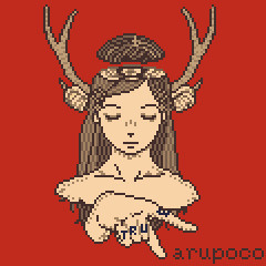 YANKEEの表紙の女の子 ドット絵