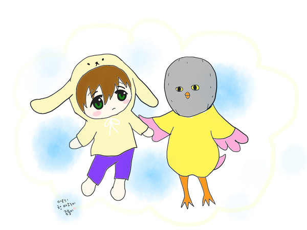うちのまこぬいとイワトビちゃん