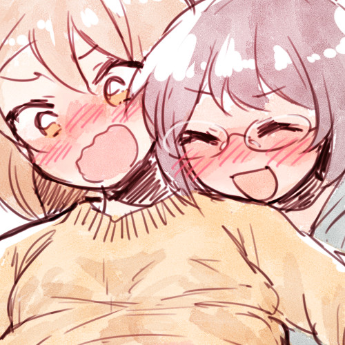 タッチメガネっ娘とネコボーイッシュ娘