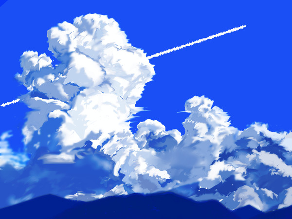 雲と山と夏