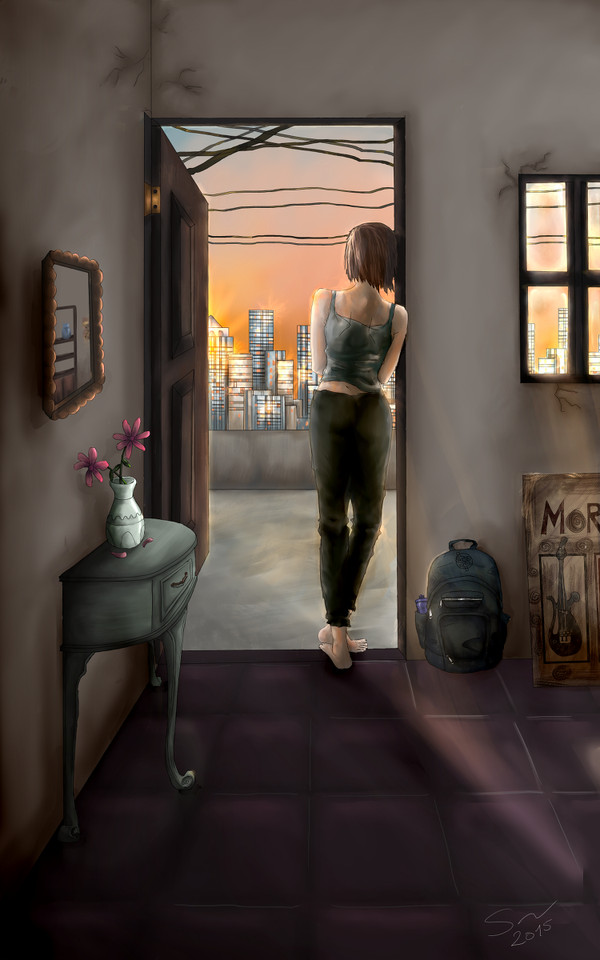 Girl in a roof