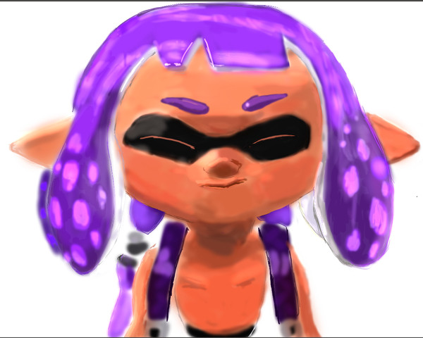 バトルに負けたイカちゃん「むー（ぷんぷん）」