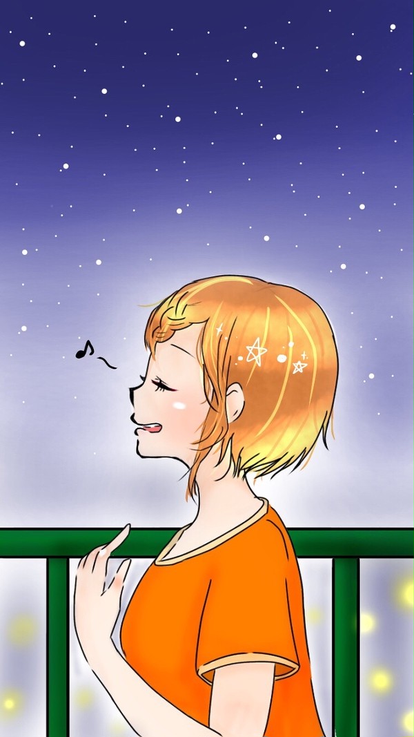 夜の歌う女の子