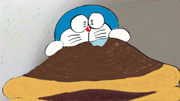 頬張る
