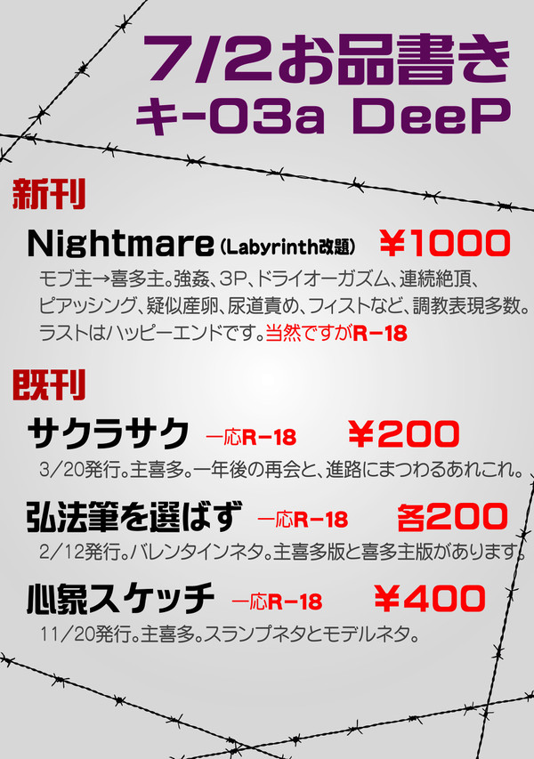 7/2　アナコンお品書き
