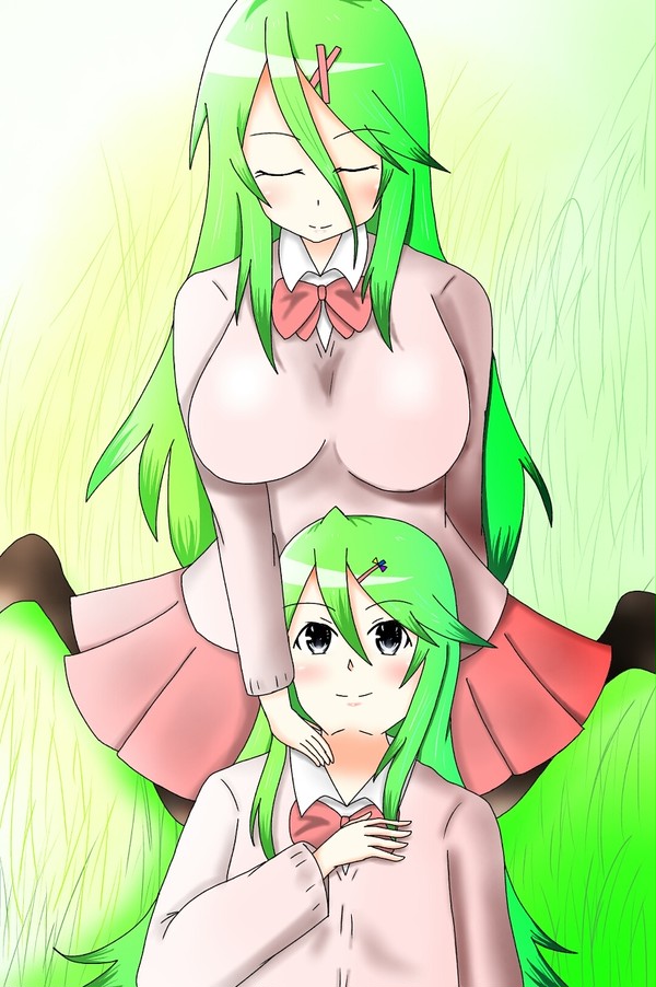 巫姉妹の膝枕