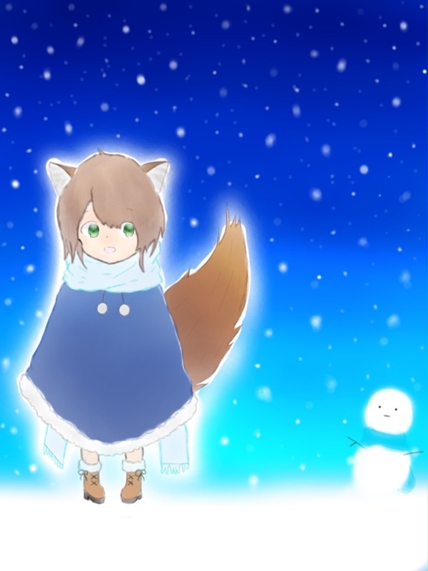 冬キツネちゃんと雪❄