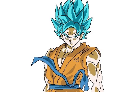 SSJ blue Goku pixel art