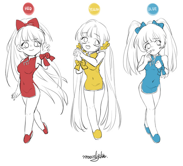 red, yellow, blue