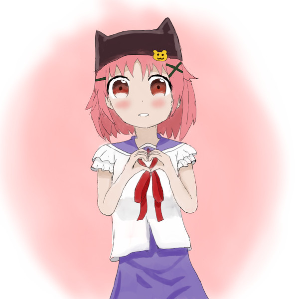 手でハート作ってる由紀