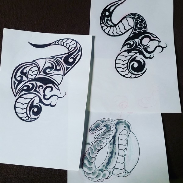 下絵 トライバル タトゥー