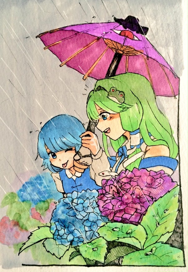 紫陽花前