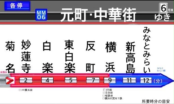 東急東横戦 車内表示