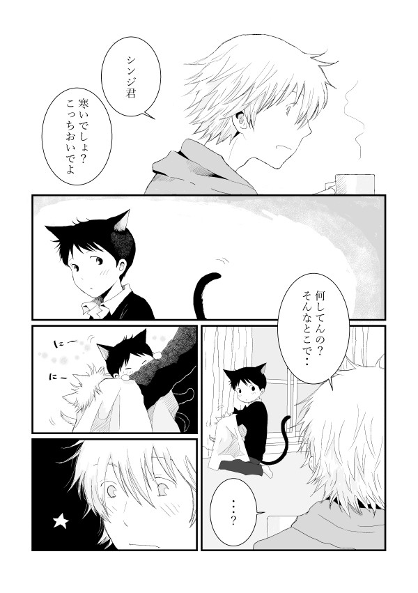 にゃんこシンちゃんと渚くんのお正月