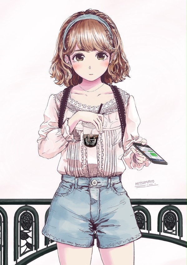 おそいよ〜と顔で訴えている女の子を描きました。