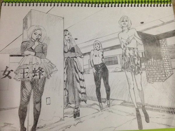 模写 女王蜂