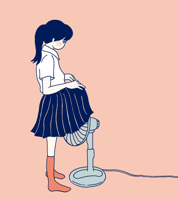 扇風機と少女