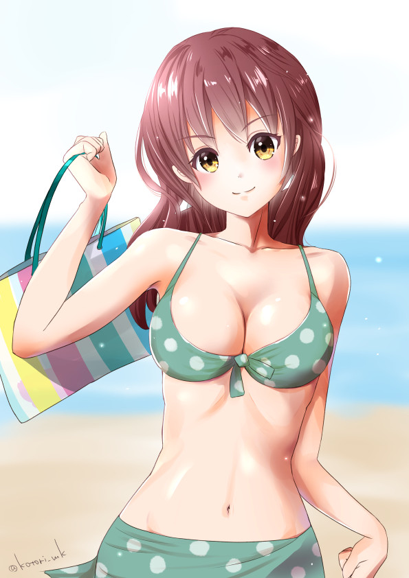 「着替えてきたよ、泳ぎに行こ!」