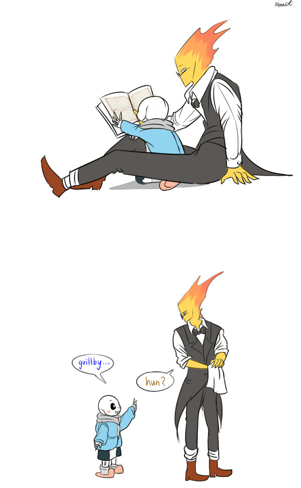 Grillby & little Sans
