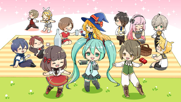 リコとグリ×初音ミク「マジカルシャイニーピクニック」イラスト