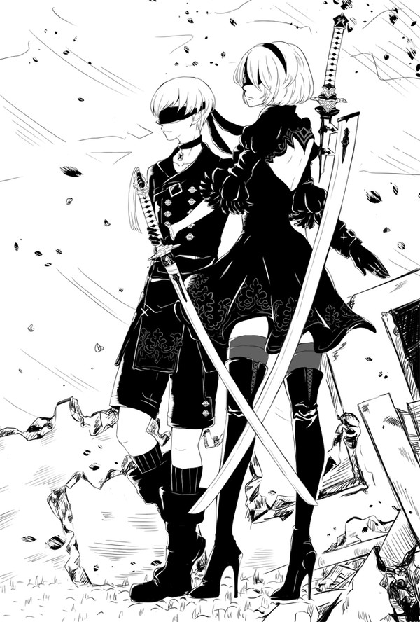 NieR:Automata　らくがきログ(9S2B多め)