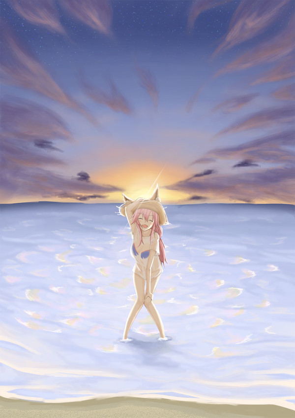 夏の海と玉藻と