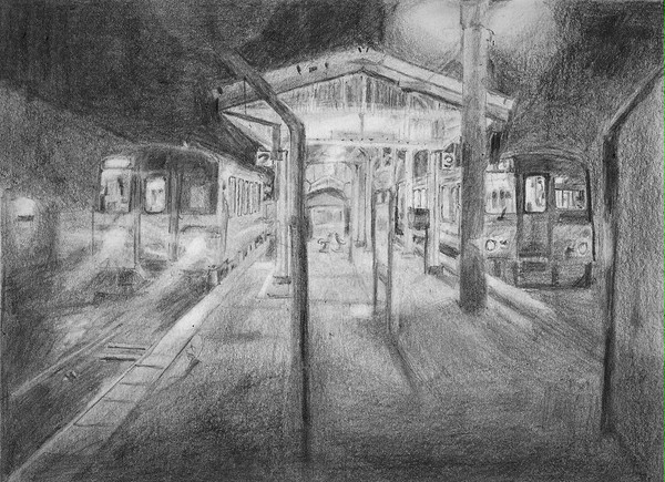 早朝の備後落合駅