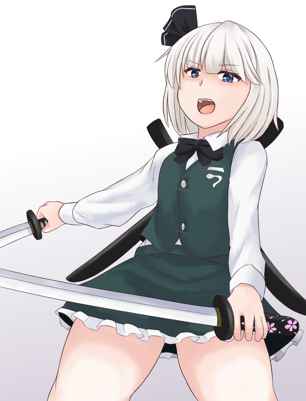 ローアングルから妖夢ちゃんを眺める