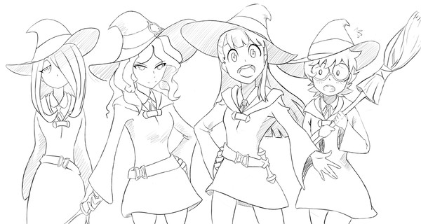 小魔女学园线稿