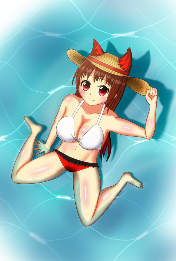 夏に海で。