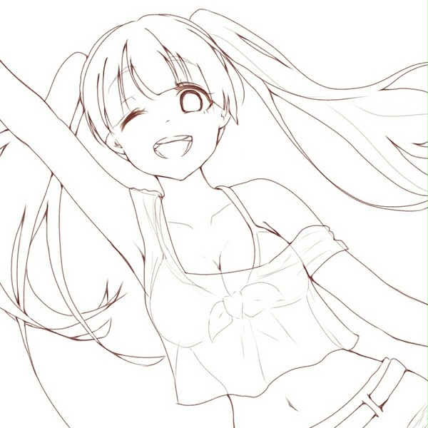 水着ツインテールーー😁