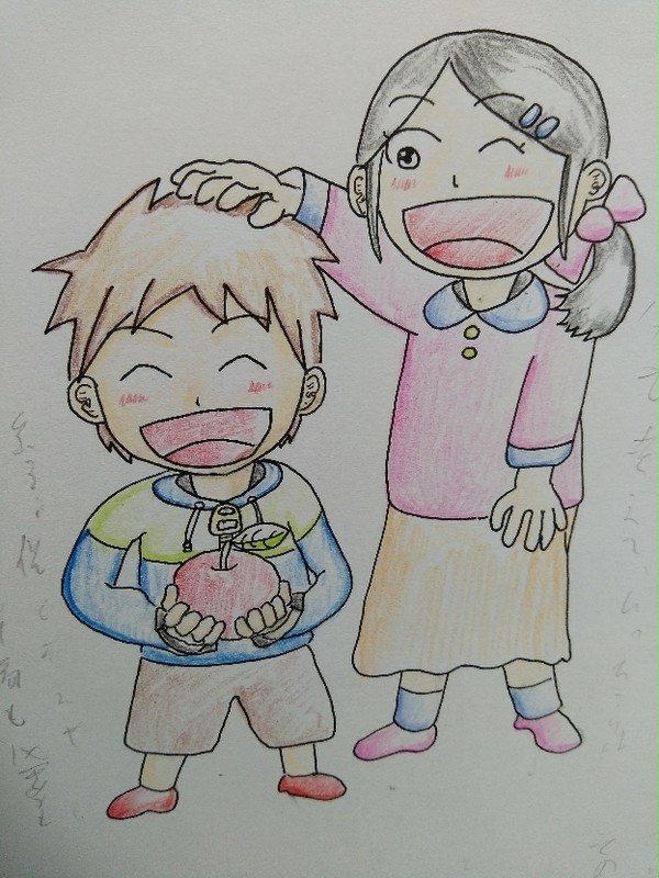 Ｎo.60 りんごをとった小学生