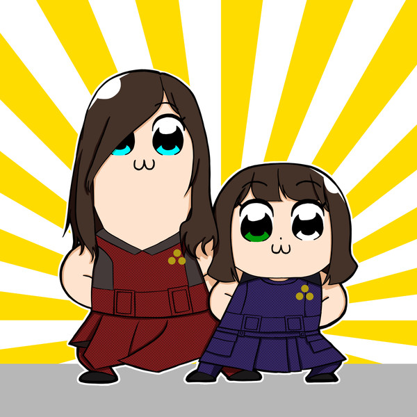 ポプテピピック風坂道イラスト