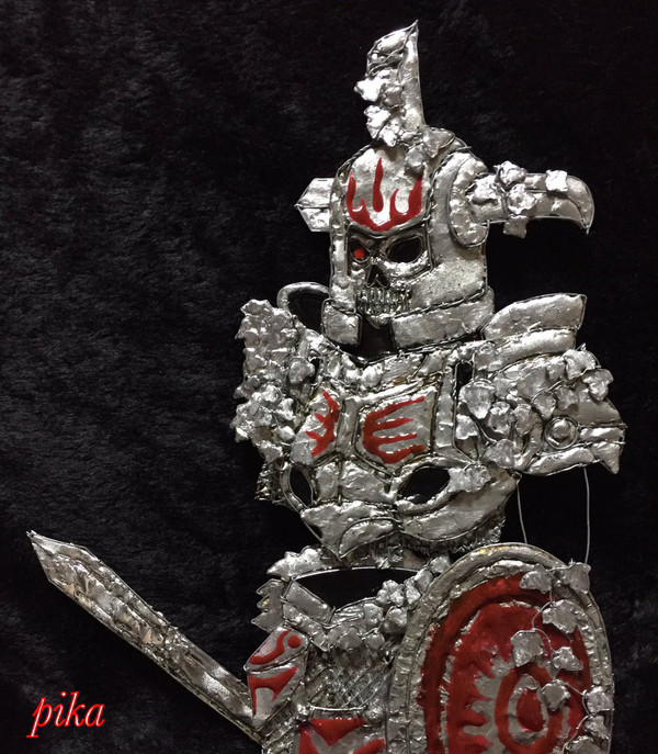 針金アート「ガイコツ剣士」