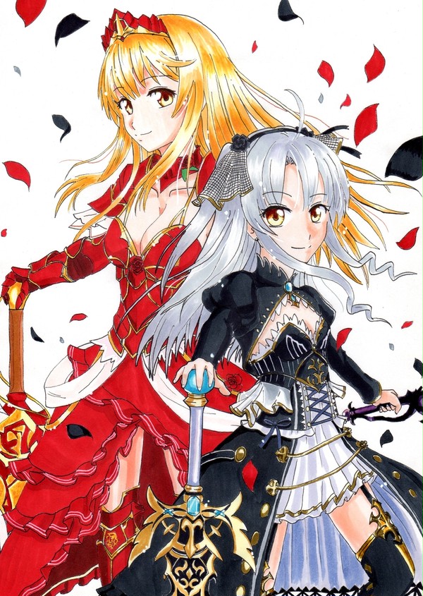 紅と黒の薔薇【3周年絵】