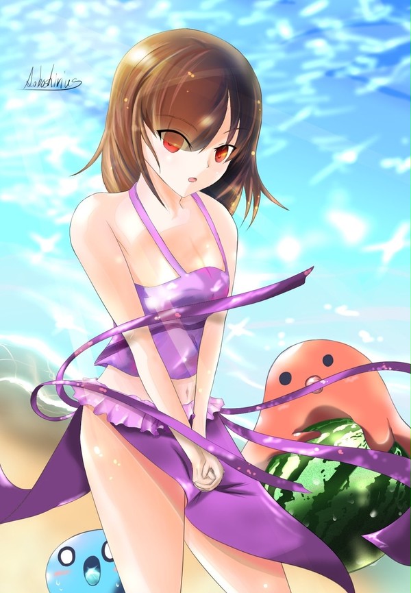 女の子と海
