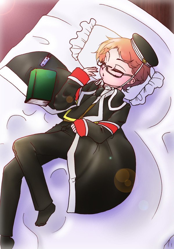 先生のうたた寝　着色済み