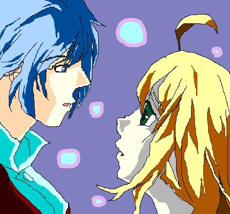 見つめ合う２人
