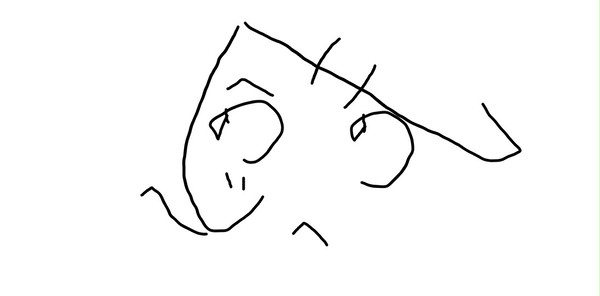 へのへのもへじで鏡音リン書いた
