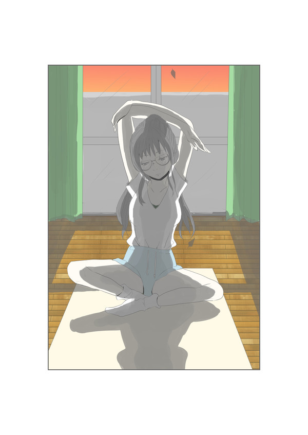 夕方のストレッチ