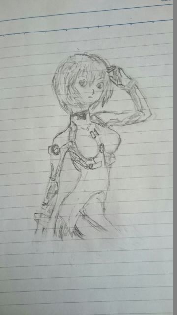 エヴァの綾波レイを模写してみた。