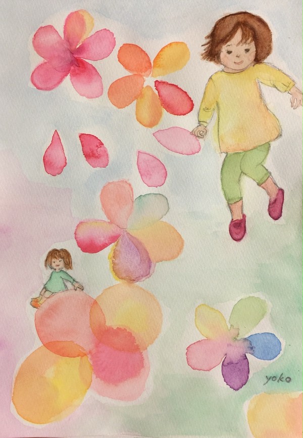 花と子ども
