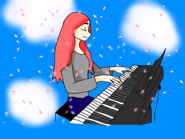 Girl on the keyboard