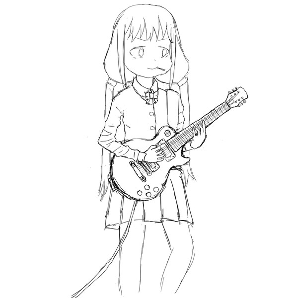 杏がギター弾いてる絵