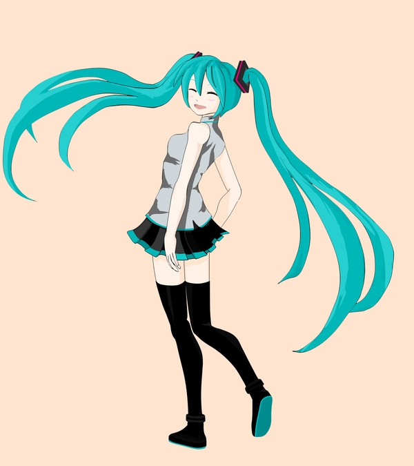 初音ミク　オヂサンに描かれて苦笑い