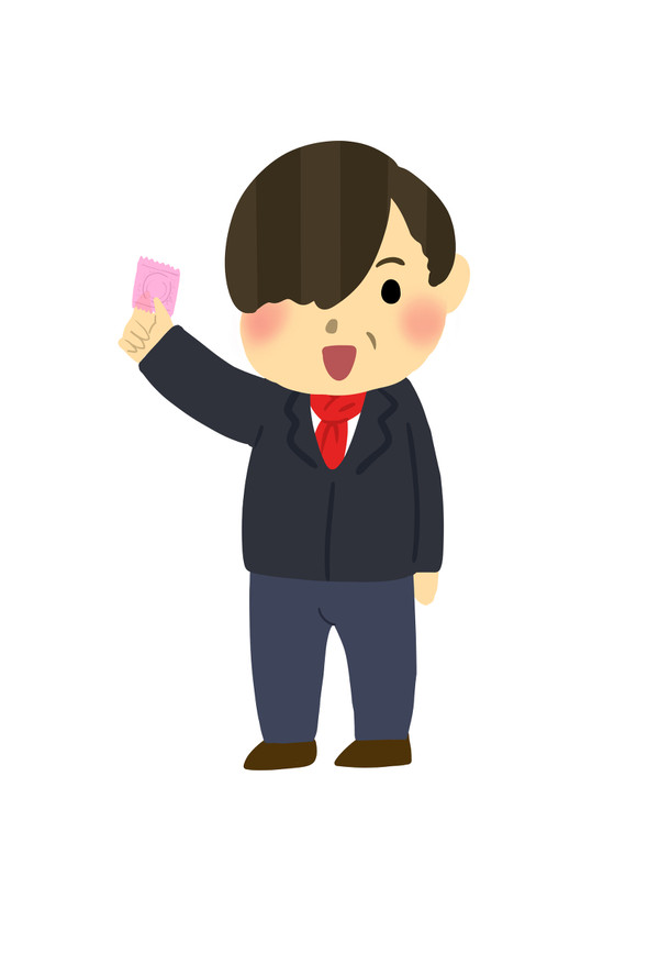 コンドームを床に叩きつけるステファノ