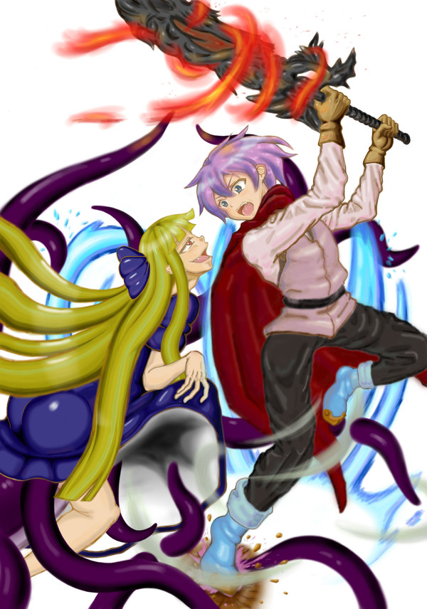 ルカ（＋四精霊）VS黒のアリス