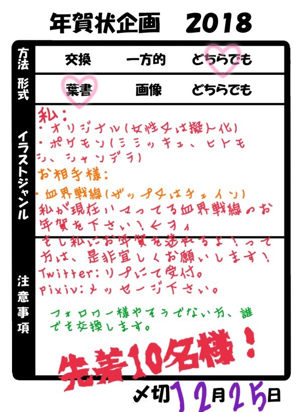 年賀状企画2018